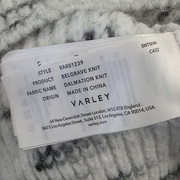 Varley $158 Black/White Belgrave‎ Knit Sweater Funnel Neck Dramatic Sleeve Small - Picture 12 of 14